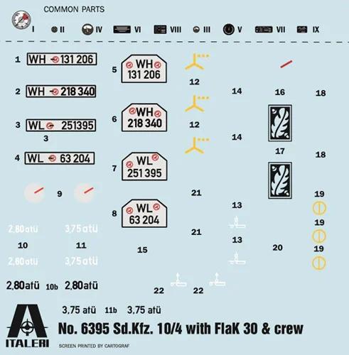 Italeri 1/35 SD Kfz 10 4 W Flak 30 Crew Model Kit — official product photo 2