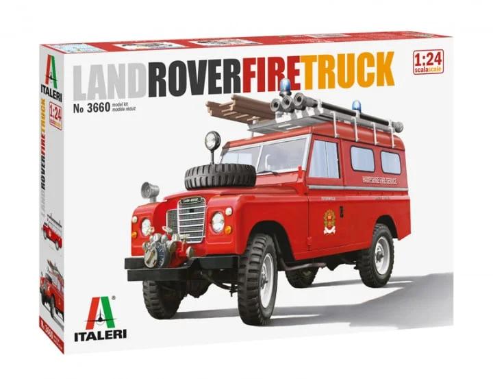 Italeri 1/24 Land Rover Fire Truck Model Kit — box art