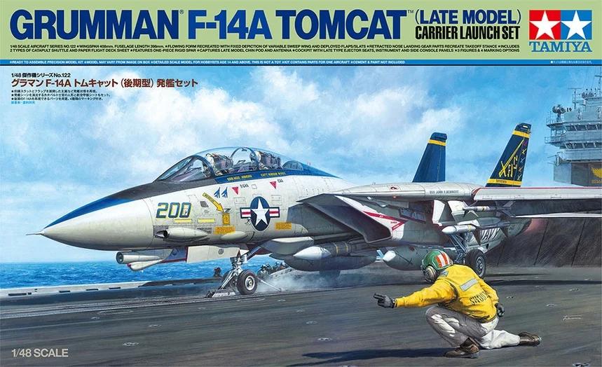 Tamiya 1/48 F-14A Grumman Tomcat Carrier Based Model Kit — box art