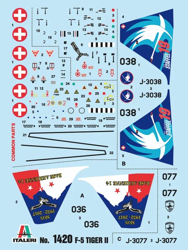 Italeri 1/72 F-5E Swiss Air Force Model Kit — official product photo 2