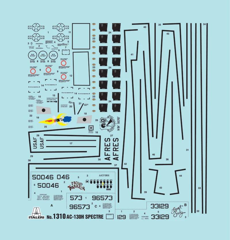 Italeri 1/72 Ac-130h Spectre Model Kit — official product photo 2