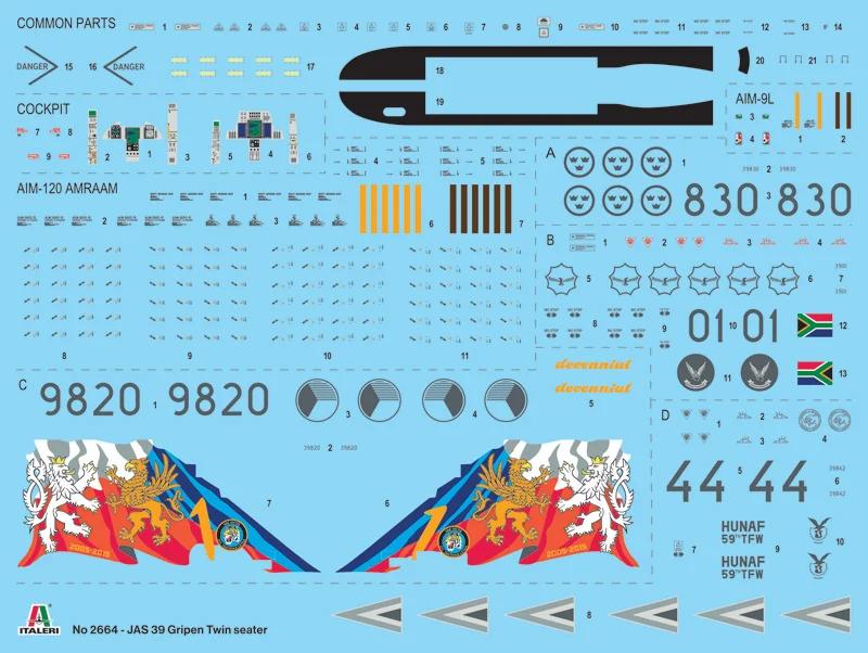 Italeri 1/48 Jas 39 Gripen Twin Seater Model Kit — official product photo 3