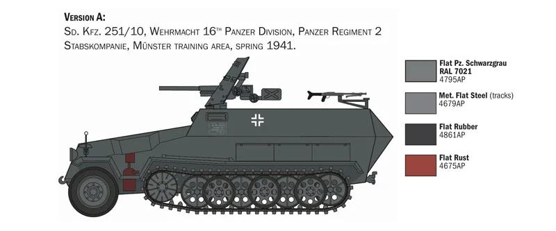 Italeri 1/72 SD Kfz 251 10 Model Kit — official product photo 2