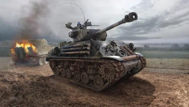 Italeri 1/35 M4a3e8 Sherman Fury Model Kit — box art