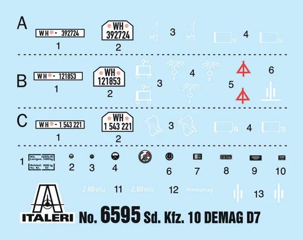 Italeri 1/35 SD Kfz 10 Demag W Le Ig18 Model Kit — official product photo 2