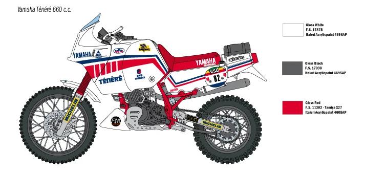 Italeri Yamaha Tenere 660 Cc 1986 1 9 Model Kit — official product photo 4