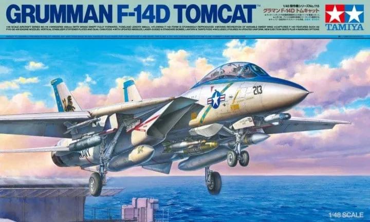 Tamiya 1/48 F-14D Grumman Tomcat Model Kit — box art