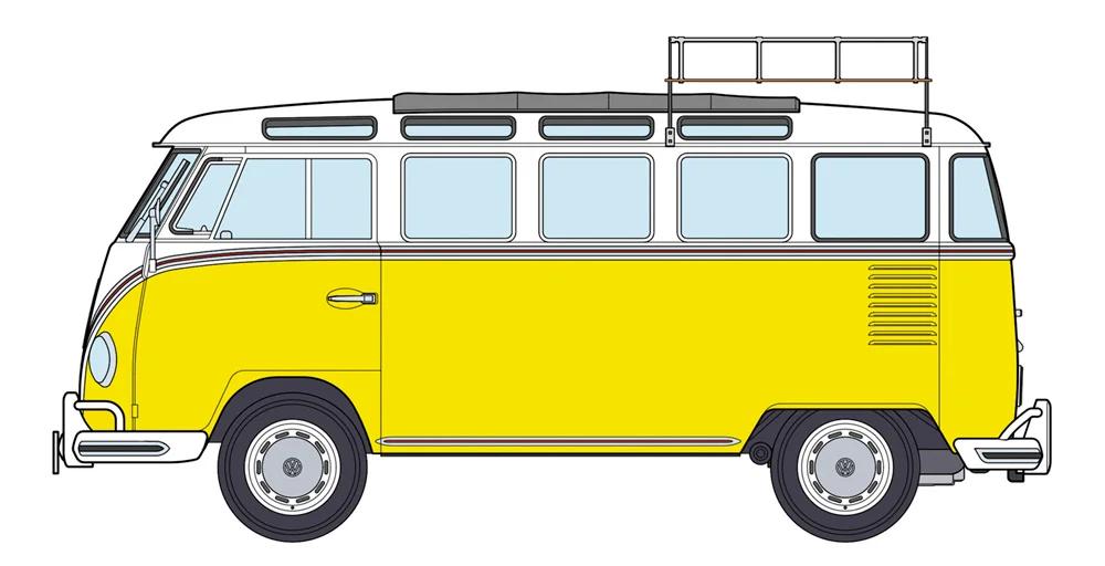 Hasegawa 1/24 Volkswagen 2 Micro Bus Model Kit — official product photo 3
