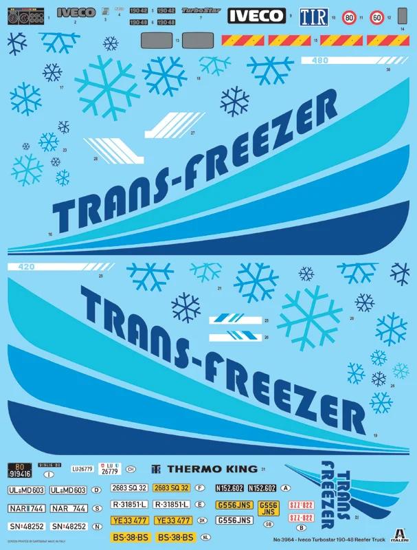 Italeri 1/24 Iveco Turbostar 190 48 Reefer Truck Model Kit — official product photo 2