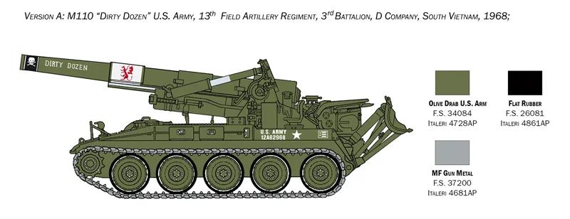 Italeri 1/35 M110a1 Self Propelled Howitzer Model Kit — official product photo 4