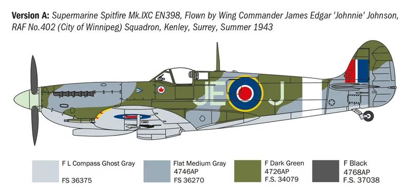 Italeri Spitfire MK 5 6 Aces Model Kit — official product photo 2
