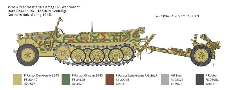 Italeri 1/35 SD Kfz 10 Demag W Le Ig18 Model Kit — official product photo 5