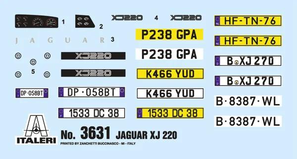 Italeri 1/24 Jaguar Xj220 Model Kit — official product photo 3