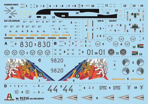 Italeri 1/72 JAS-39 Twin Seater Model Kit — official product photo 2