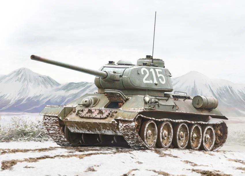 Italeri 1/35 T-34 85 Korean War Model Kit — box art