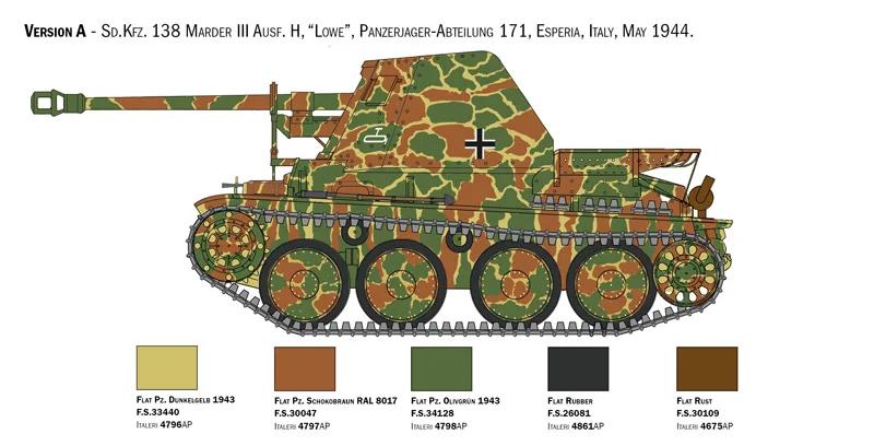 Italeri 1/35 SD Kfz 138 Marder III Ausf H Model Kit — official product photo 3