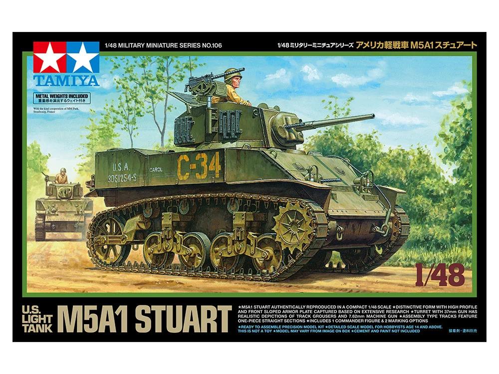 Tamiya 1/48 U S Light Tank M5a1 Stuart Model Kit — official product photo 1