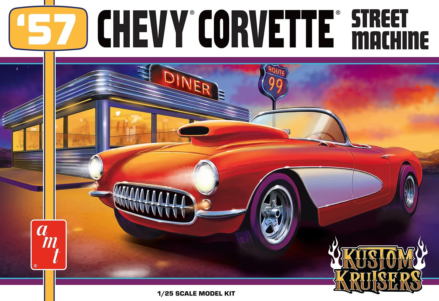 AMT 1/25 57chevy Corvette Street Machine Model Kit — box art