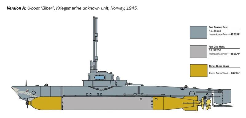 Italeri 1/35 Midget Submarine Biber Model Kit — official product photo 4