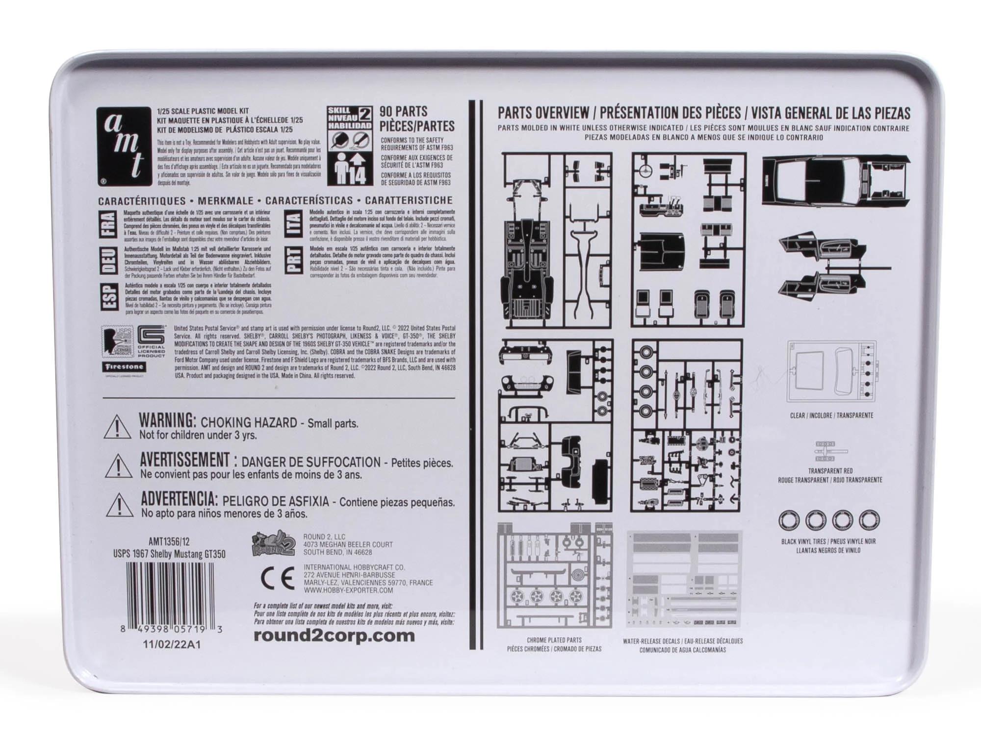 AMT 1/25 67 Shelby Gt350 Usps Stamp Series Model Kit — official product photo 4