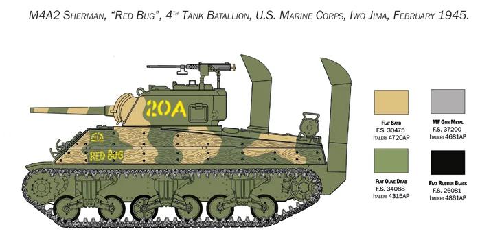 Italeri 1/35 M-4 Sherman US Marine Corps Model Kit — official product photo 3