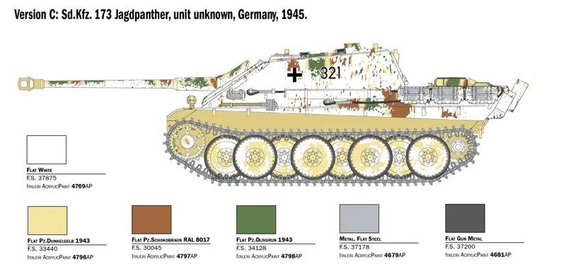 Italeri SD Kfz 173 Jagdpanther W Winter Crew1 35 Model Kit — official product photo 4