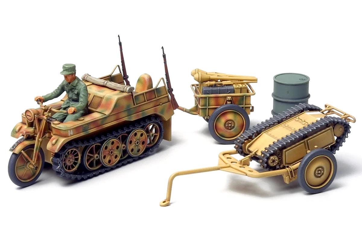 Tamiya 1/48 Kettenkrad W Cart Goliath Model Kit — official product photo 1