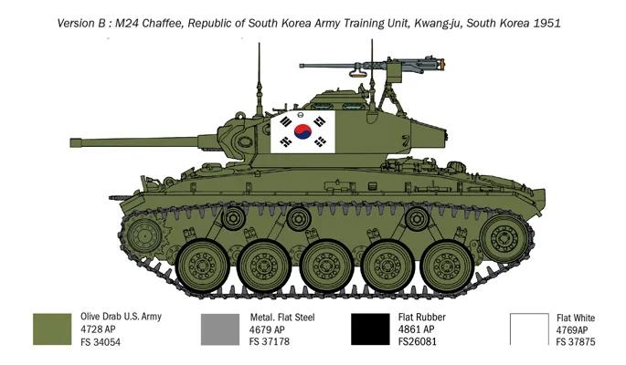 Italeri 1/35 M-24 Chaffee Korean War Model Kit — official product photo 5