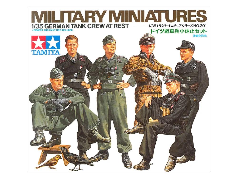 Tamiya 1/35 German Tank Crew At Rest Model Kit — official product photo 1