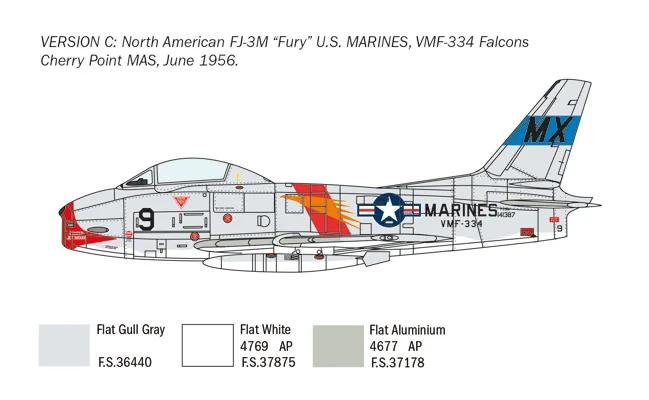 Italeri 1/48 FJ-2 North American 3 Fury Model Kit — official product photo 4