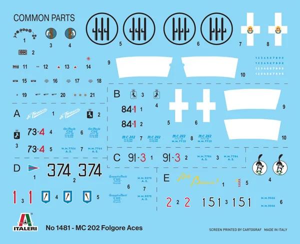 Italeri 1/72 Mc 202 Folgore Aces Model Kit — official product photo 1
