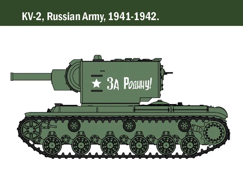 Italeri 1/56 Kv1 Kv2 Tank W Driver Model Kit — official product photo 3