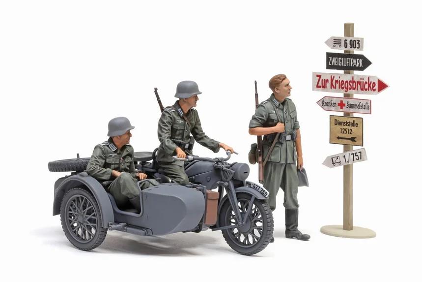 Tamiya 1/35 German Ks600 Motorcycle Sidecar Model Kit — box art