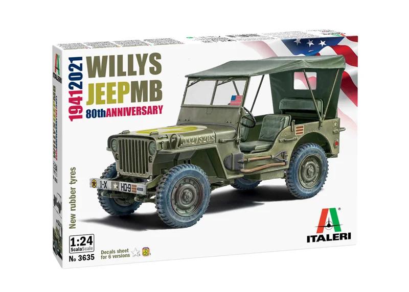 Italeri 1/24 Willys Jeep Mb 80th Anniversary Model Kit — official product photo 2