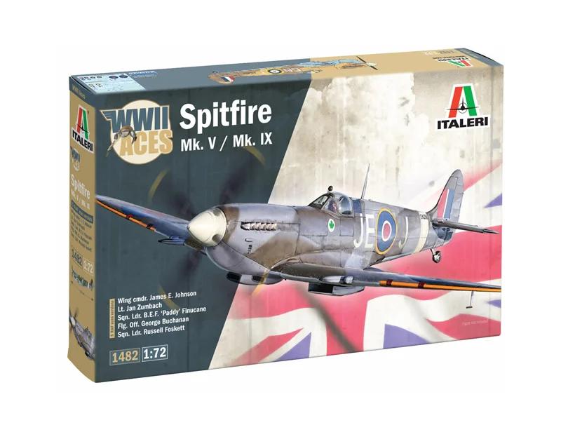 Italeri Spitfire MK 5 6 Aces Model Kit — box art