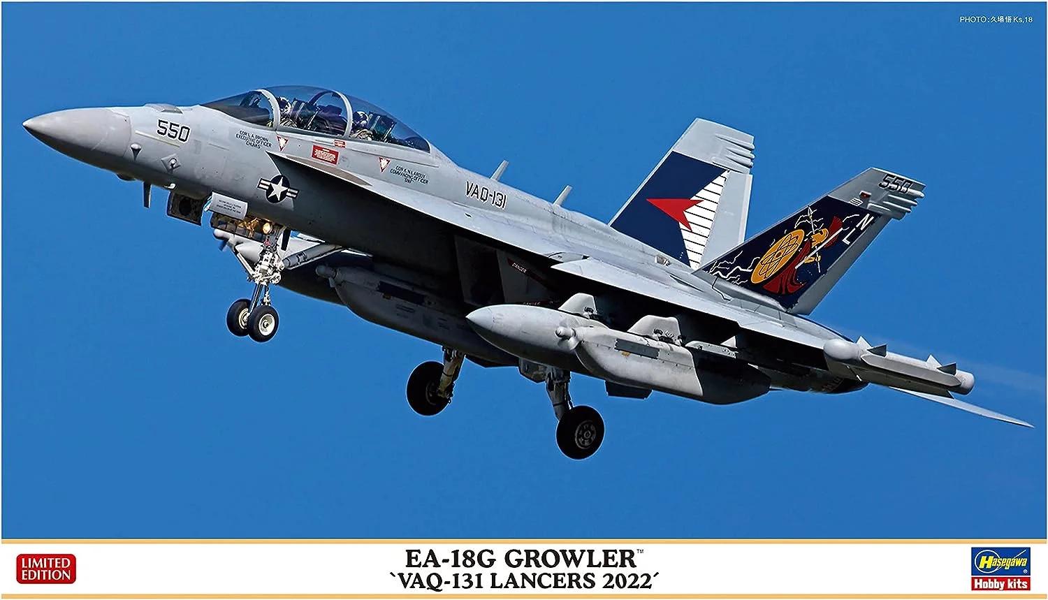 Hasegawa 1/72 EA-18G Growler Vaq-131 Lancers Model Kit — box art