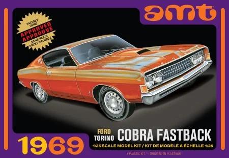 AMT 1/25 69 Ford Torino Cobra Fastback 2t Model Kit — box art