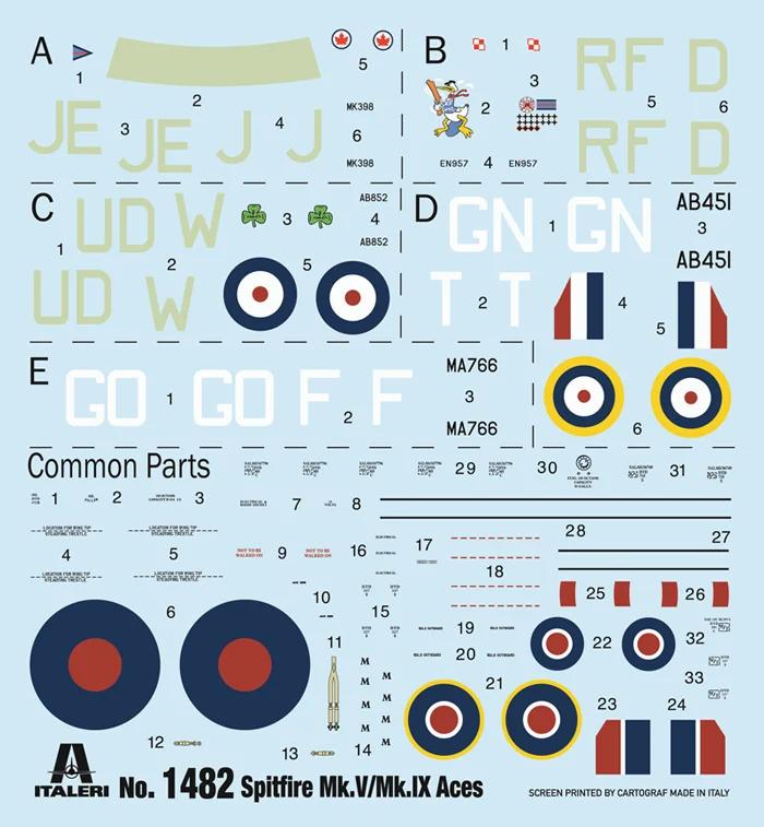 Italeri Spitfire MK 5 6 Aces Model Kit — official product photo 1