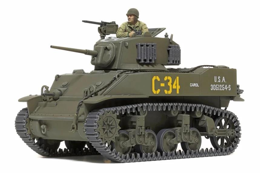 Tamiya 1/48 U S Light Tank M5a1 Stuart Model Kit — box art