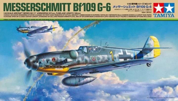 Tamiya 1/48 Messerschmitt Bf109g-6 Model Kit — box art