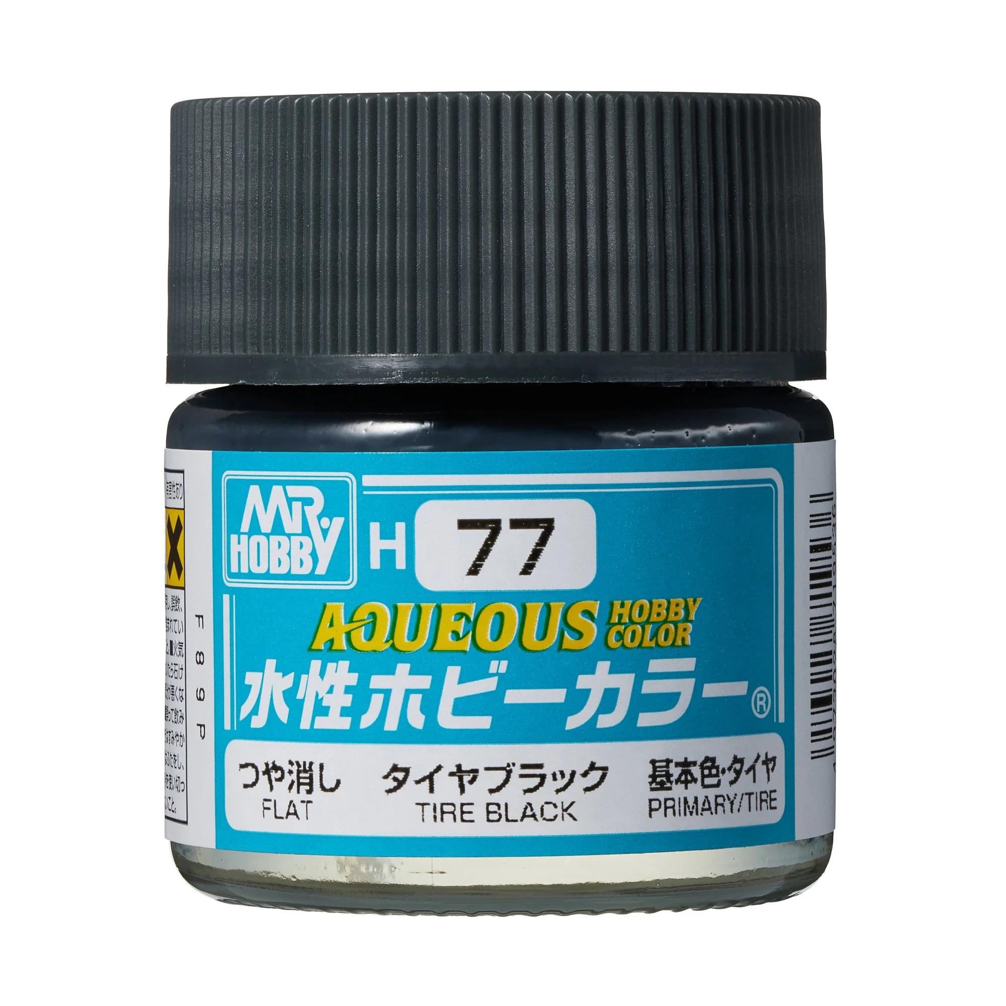 Mr. Hobby Aqueous Hobby Color Tire Black (H77) 10 ml — official product photo 1