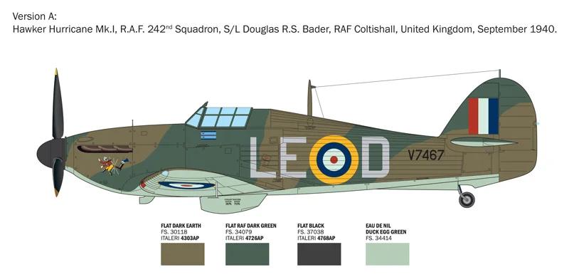 Italeri 1/48 Hurricane MK 1 Aces Model Kit — official product photo 2