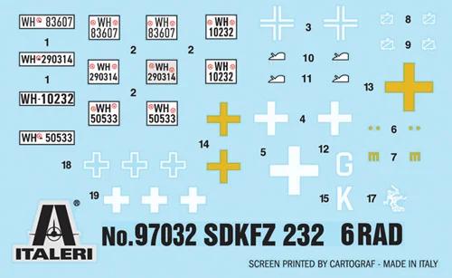 Italeri 1/72 SD Kfz 232 6 Rad Model Kit — official product photo 2