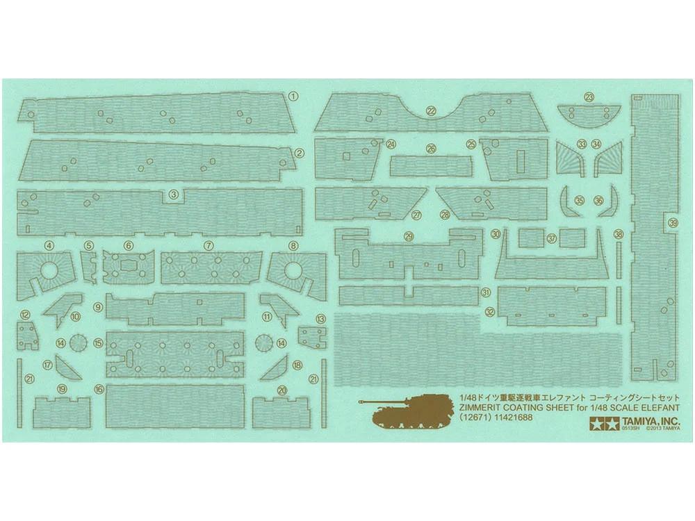 Tamiya 1/48 Zimmerit Coating Elefant Model Kit — official product photo 1