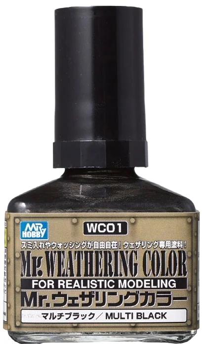 Mr. Hobby Weathering Color Multi Black (WC01) 40 ml — official product photo 1
