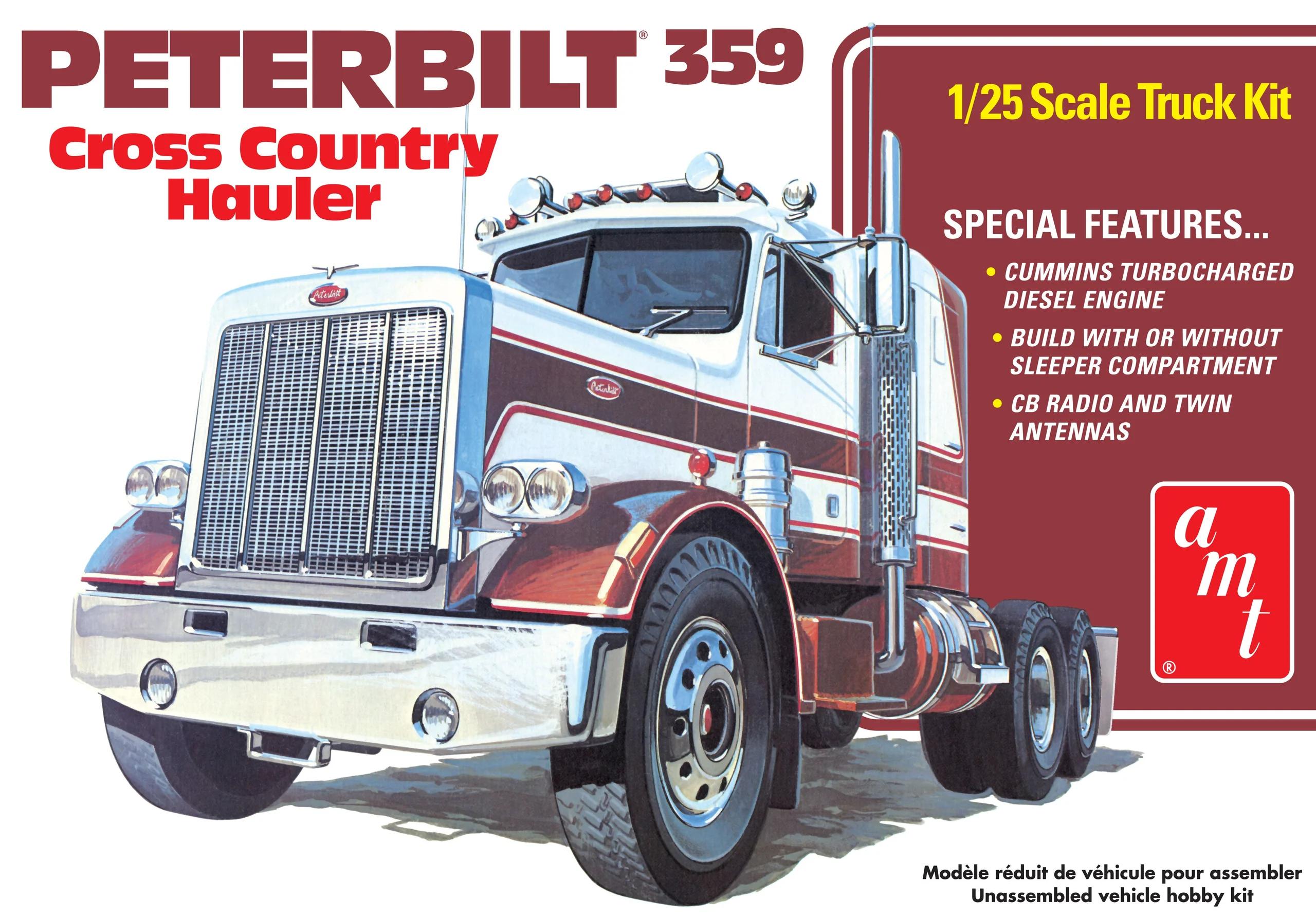 AMT 1/25 Peterbilt 359 Cross Country Hauler Model Kit — official product photo 4