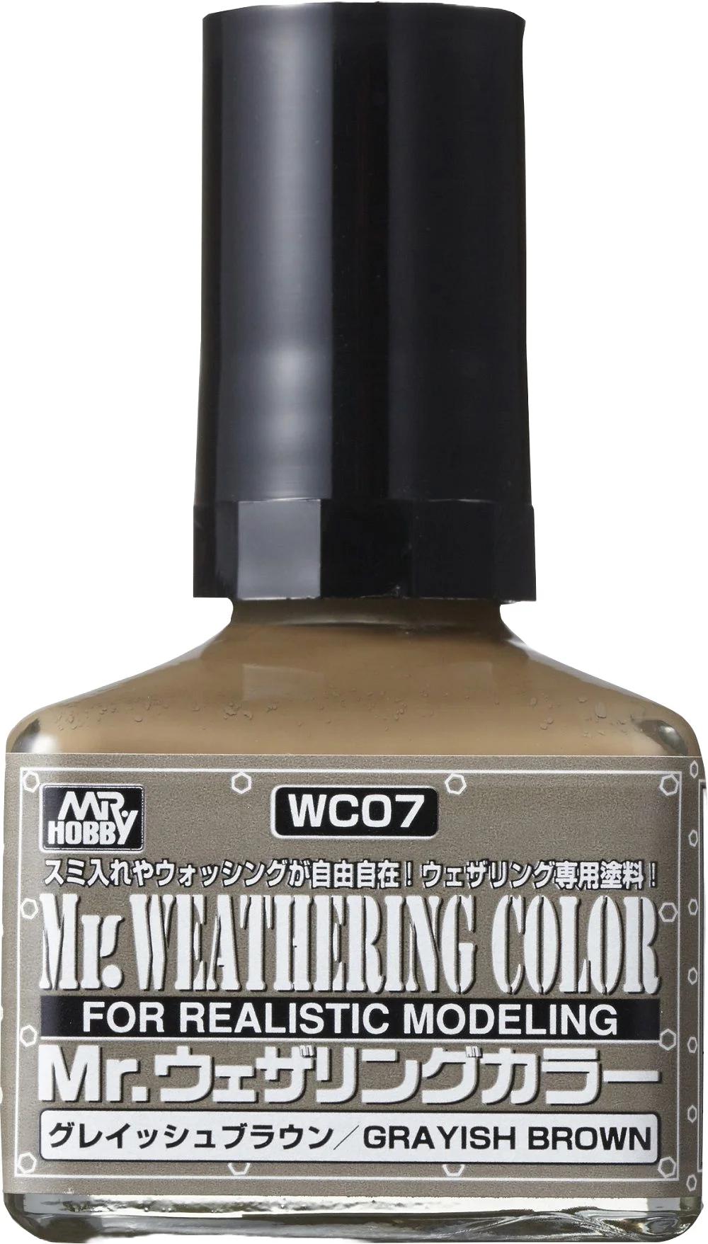 Mr. Hobby Weathering Color Grayshe Brown (WC07) 40 ml — official product photo 1