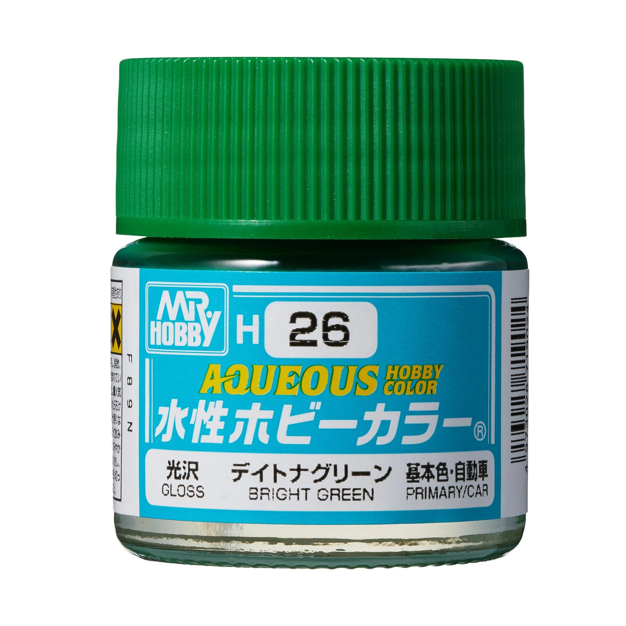 Mr. Hobby Aqueous Hobby Color Brigth Green (H26) 10 ml — official product photo 1