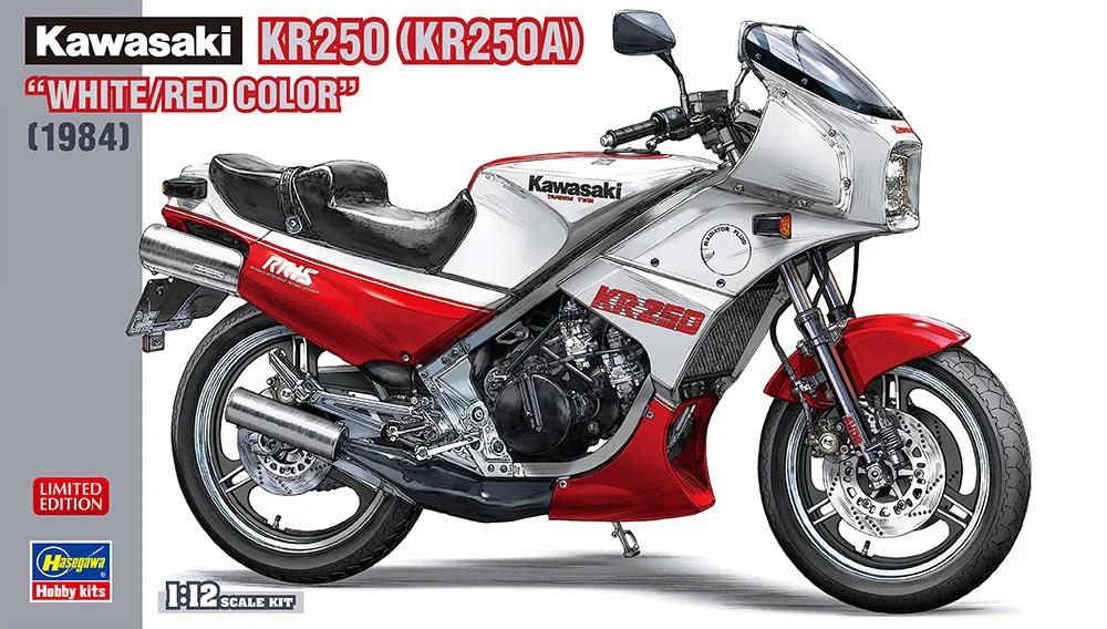 Hasegawa 1/12 Kawasaki Kr250 Red White Model Kit — official product photo 1