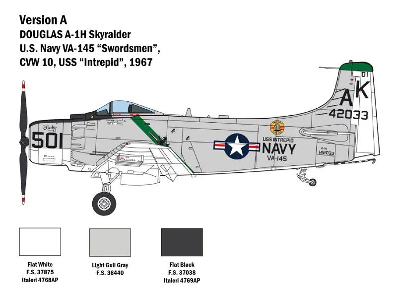 Italeri 1/48 A-1H Skyraider Model Kit — official product photo 4